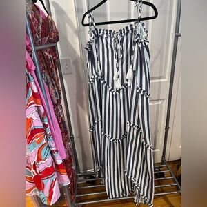 Blue and White Striped Dress